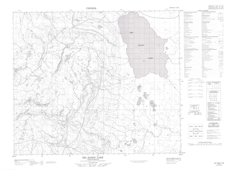 073I08 Big Sandy Lake Canadian topographic map, 1:50,000 scale