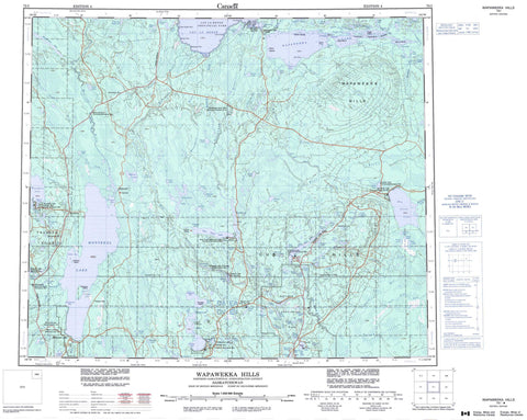 073I Wapawekka Hills Canadian topographic map, 1:250,000 scale