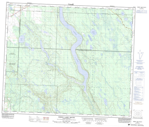 073J04 Green Lake South Canadian topographic map, 1:50,000 scale