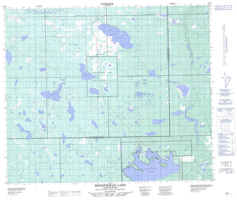 073K04 Ministikwan Lake Canadian topographic map, 1:50,000 scale