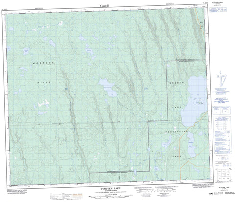 073K10 Flotten Lake Canadian topographic map, 1:50,000 scale