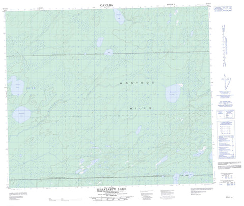 073K14 Kesatasew Lake Canadian topographic map, 1:50,000 scale