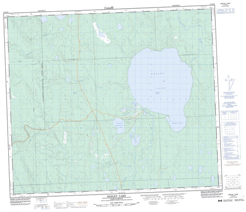 073K16 Keeley Lake Canadian topographic map, 1:50,000 scale