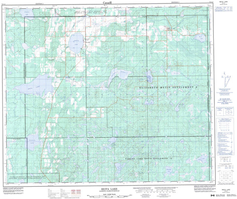 073L01 Reita Lake Canadian topographic map, 1:50,000 scale