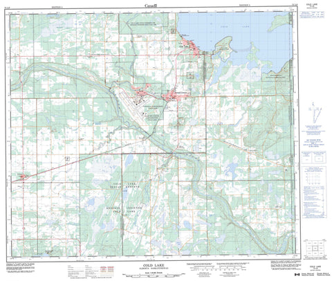 073L08 Cold Lake Canadian topographic map, 1:50,000 scale