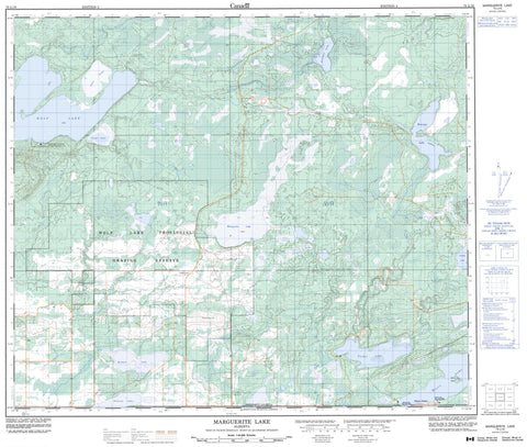 073L10 Marguerite Lake Canadian topographic map, 1:50,000 scale
