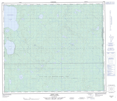 073M08 Grist Lake Canadian topographic map, 1:50,000 scale