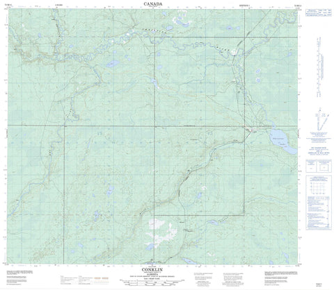 073M11 Conklin Canadian topographic map, 1:50,000 scale