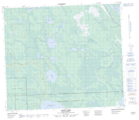 073N08 Apps Lake Canadian topographic map, 1:50,000 scale