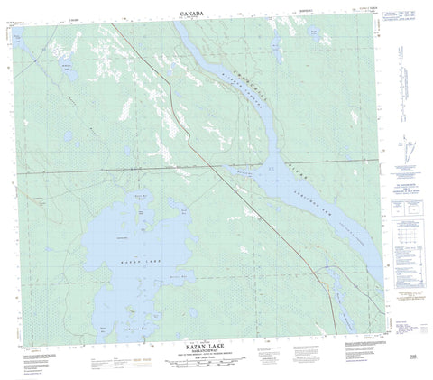 073N09 Kazan Lake Canadian topographic map, 1:50,000 scale