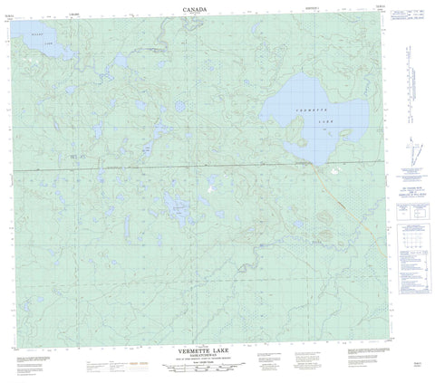 073N11 Vermette Lake Canadian topographic map, 1:50,000 scale