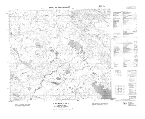 073N13 Graham Lake Canadian topographic map, 1:50,000 scale