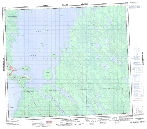 073N16 Buffalo Narrows Canadian topographic map, 1:50,000 scale