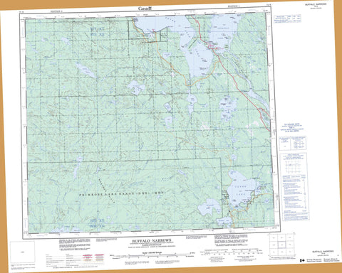 073N Buffalo Narrows Canadian topographic map, 1:250,000 scale