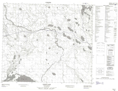 073O01 Pisew Lake Canadian topographic map, 1:50,000 scale