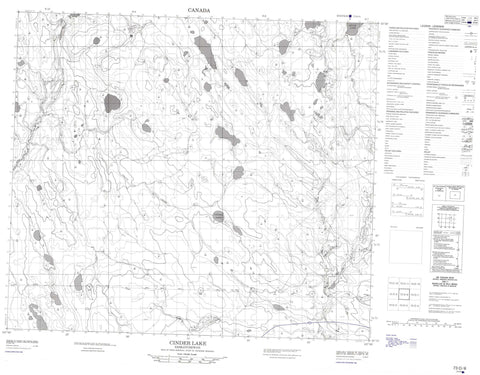 073O06 Cinder Lake Canadian topographic map, 1:50,000 scale