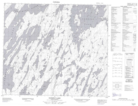 073O09 Sandfly Lake Canadian topographic map, 1:50,000 scale