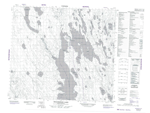 073O13 Shagwenaw Lake Canadian topographic map, 1:50,000 scale