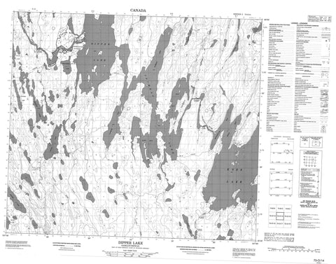 073O14 Dipper Lake Canadian topographic map, 1:50,000 scale