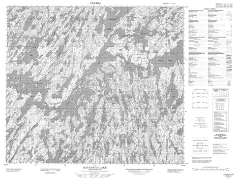 073P11 Kavanagh Lake Canadian topographic map, 1:50,000 scale