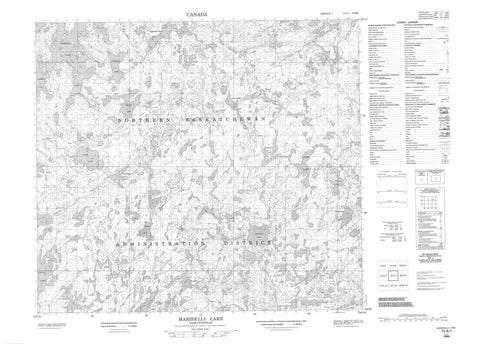 074A01 Maribelli Lake Canadian topographic map, 1:50,000 scale