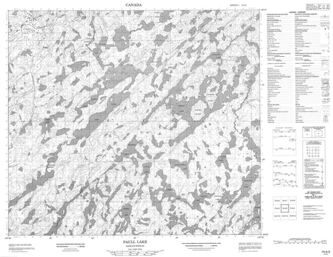 074A02 Paull Lake Canadian topographic map, 1:50,000 scale