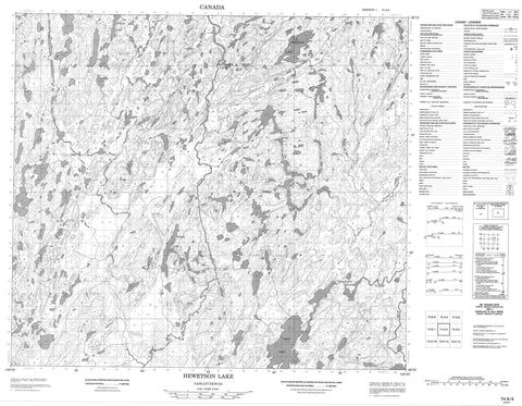074A04 Hewetson Lake Canadian topographic map, 1:50,000 scale