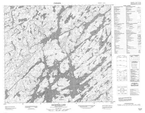 074A09 Deception Lake Canadian topographic map, 1:50,000 scale