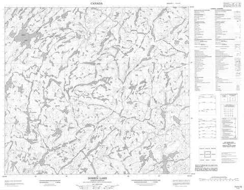 074A10 Dobbin Lake Canadian topographic map, 1:50,000 scale