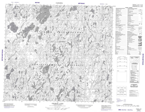 074B01 George Lake Canadian topographic map, 1:50,000 scale