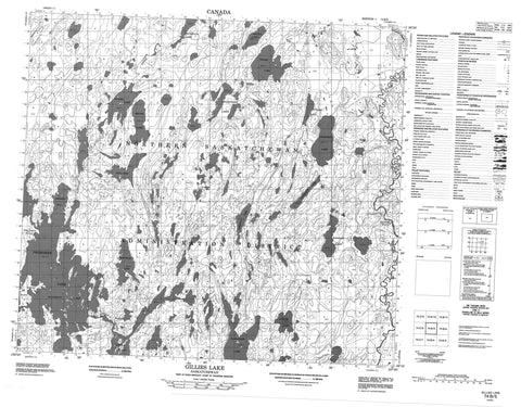 074B05 Gillies Lake Canadian topographic map, 1:50,000 scale