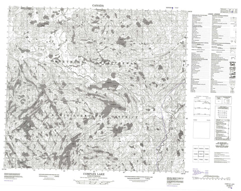 074B07 Complex Lake Canadian topographic map, 1:50,000 scale