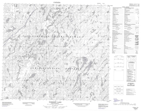 074B08 Norbert Lake Canadian topographic map, 1:50,000 scale