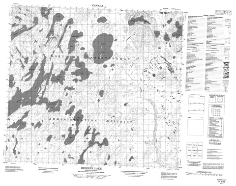 074B12 Heddery Lake Canadian topographic map, 1:50,000 scale
