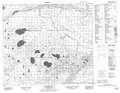 074C04 Mcadam Lake Canadian topographic map, 1:50,000 scale