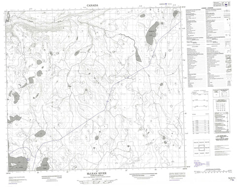 074C11 Mclean River Canadian topographic map, 1:50,000 scale