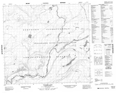 074C14 Tocker Lake Canadian topographic map, 1:50,000 scale