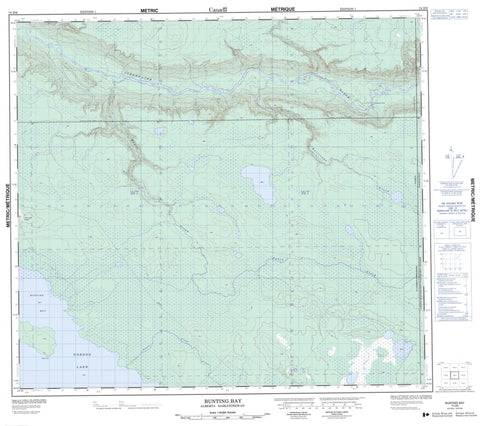 074D09 Bunting Bay Canadian topographic map, 1:50,000 scale