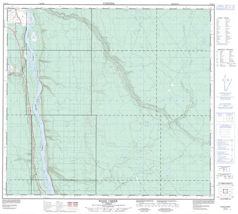 074D14 Wood Creek Canadian topographic map, 1:50,000 scale