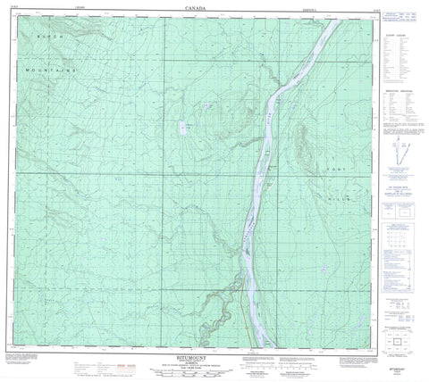 074E05 Bitumount Canadian topographic map, 1:50,000 scale