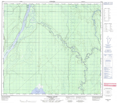 074E11 Firebag River Canadian topographic map, 1:50,000 scale