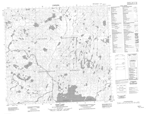 074F01 Neff Lake Canadian topographic map, 1:50,000 scale