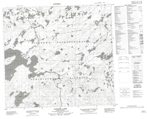 074F07 Langley Lake Canadian topographic map, 1:50,000 scale