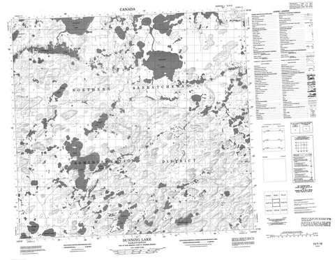 074F16 Dunning Lake Canadian topographic map, 1:50,000 scale