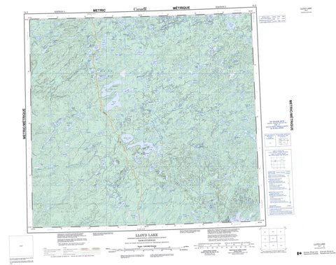 074F Lloyd Lake Canadian topographic map, 1:250,000 scale