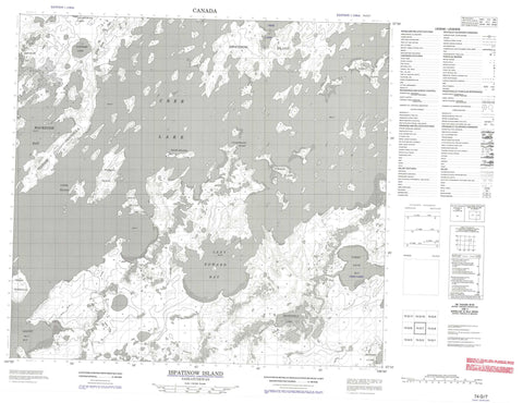 074G07 Ispatinow Island Canadian topographic map, 1:50,000 scale