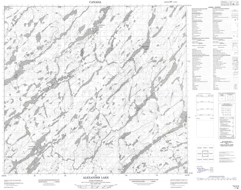 074H02 Alexander Lake Canadian topographic map, 1:50,000 scale