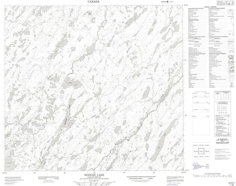 074H07 Hodges Lake Canadian topographic map, 1:50,000 scale