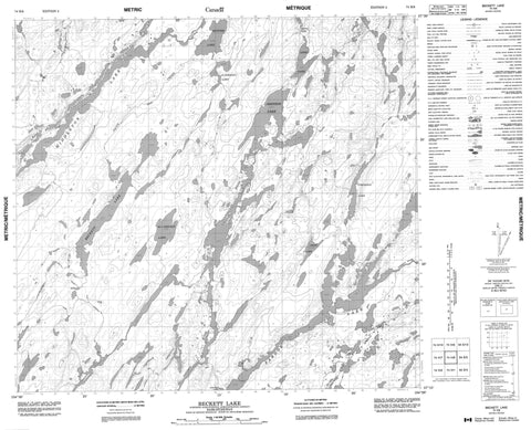 074H08 Beckett Lake Canadian topographic map, 1:50,000 scale