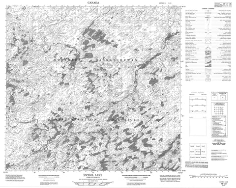 074I03 Nichol Lake Canadian topographic map, 1:50,000 scale